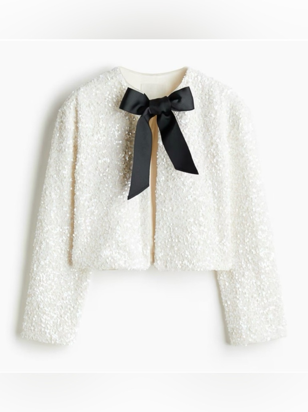 New H&M Bow- Detail Sequin Jacket - Picture 5 of 6